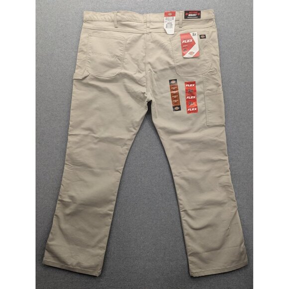 Dickies Pants Mens 46x32 Khaki Flex Regular Fit Straight Leg Active Waist Work - Picture 9 of 16